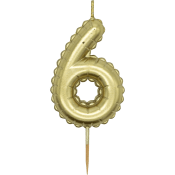 Sifferljus 6 guld Happy Party.