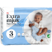 Blöjor Extra mjuk öppen blöja strl 3 5-9kg 40-p ICA.