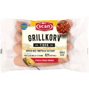 Grillkorv Tjock 52% Kötthalt 500g Scan.