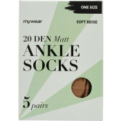 Ankelsocka 5p 20Den Soft Beige Onesize mywear.