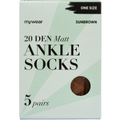 Ankelsocka 5p 20Den Sunbrown Onesize mywear.