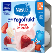 Min YogoFrukt Jordgubb & banan Från 6m 4-p 400g Nestle.