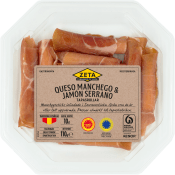 Tapasrullar Manchego Serrano 110g Zeta.