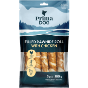 Fylld Tuggrulle med kyckling 5-p 180g PrimaDog.