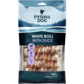 Vit tuggrulle med anka 15-p 550g PrimaDog.