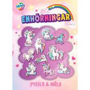 Pyssla och måla : Enhörningar, med 3D klistermärken.