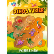 Pyssla och måla : Dinosaurier, med 3D klistermärken.
