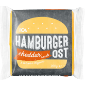 Hamburgerost cheddarsmak 200g ICA.