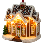 Pepparkakshus 16,5 cm LED med timer Konstsmide.