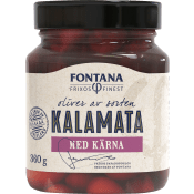 Kalamataoliver med kärna 360g Fontana.