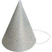Partyhatt mini 4p silverglitter Festive.