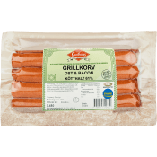 Grillkorv Ost & Bacon Alspånsrökt 8-pack 480g Gudruns.
