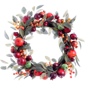 Krans 35cm med äpple, blad, bär Festive.