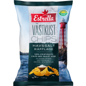 Västkustchips Havssalt Räfflade 180g Estrella.