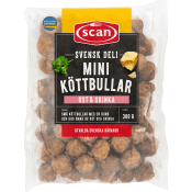 Köttbullar Mini Deli Ost & Skinka Stekta 300g Scan.