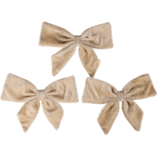 Rosett sammet 15 cm 3p creme Nordic Season.