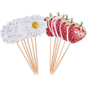 Midsommarpicks jordgubbar/prästkragar.