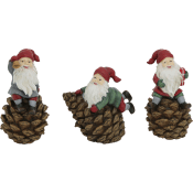 Tomte på kotte 11cm 1-p (3 olika) Festive.