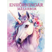 Enhörningar målarbok.