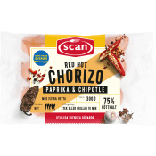 Choritzo Red hot Paprika & Chipotle 75% Kötthalt 300g Scan.