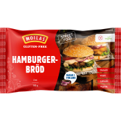 Moilas Gluten-Free Hamburgerbröd 2 st 160 g, färdiggräddad frysvara.