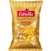 Chips Brynt Smör, Vitlök, Havssalt 275g Estrella.
