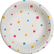 Djup tallrik Konfetti 18cm 12-p ICA.