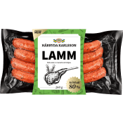 Lammkorv Rosmarin 80% Kötthalt 260g Härryda Karlsson.