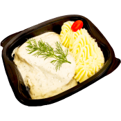 Fiskfilé Ångad Med Potatismos & Dillsås 450g Jätten Cater.