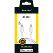 USB-C till Lightning 2m vit Smartline.