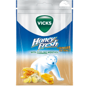 Halstablett Honey Fresh Ginger 72g Vicks.
