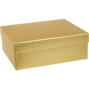 Presentbox guld 20x24,5x9 cm.