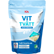 Tvättmedel Kapslar Vit 16p Miljömärkt ICA.