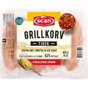 Grillkorv Tjock 52% Kötthalt 900g Scan.