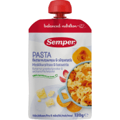 Barnmat Pasta, butternutpumpa & sötpotatis 6m 120g Semper.