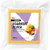 Ost Cheddar Block Vegansk 400g ICA.