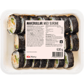 Sushi Makirullar med Surimi 630g ICA Meny.