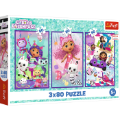 Pussel Gabby's Dollhouse 3x80 bitar Trefl.