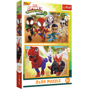 Pussel Spidey och Dinosaurier 2x24 bitar Trefl.