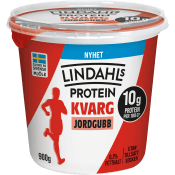 Proteinkvarg Jordgubb 0,2% 900g Lindahls.