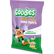 Barnsnacks Dino puffs cheese & onion Från 3år 30g Goodies.