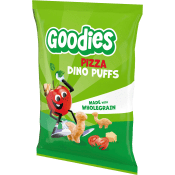 Barnsnacks Dino puffs pizza Från 3år 30g Goodies.