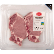 Fläskkotlett Färsk Skivad med ben ca 600g Scan.