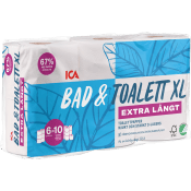 Toalettpapper Bad & Toalett Extra Långt 6-p ICA.