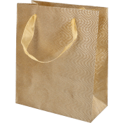 Presentpåse Guld Relief 19x22 cm.