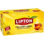 Svart Te Yellow label 25-p Lipton.