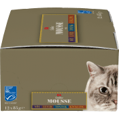 Kattmat Mousse Nöt/Lever/Tonfisk/Kyckling Multipack 12x85g ICA.