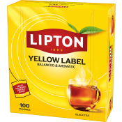 Svart Te Yellow label 100p Lipton.