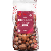Blandade Naturella nötter med skal 500g ICA.