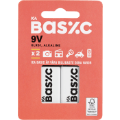 Batteri 9V/6LR61 2-p ICA Basic.